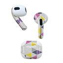 AirPods 第3世代 専用 デザインスキンシール airpods 3 用 エアポッド 3 用 第三世代(2021)対応 2枚入り 各2枚セット イヤホン カバー デコレーション アクセサリー デコシール 000461 バブル レインボー