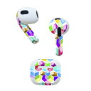 AirPods 第3世代 専用 デザインスキンシール airpods 3 用 エアポッド 3 用 第三世代(2021)対応 2枚入り 各2枚セット イヤホン カバー デコレーション アクセサリー デコシール 000464 バブル レインボー
