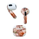 AirPods 第3世代 専用 デザインスキンシール airpods 3 用 エアポッド 3 用 第三世代(2021)対応 2枚入り 各2枚セット イヤホン カバー デコレーション アクセサリー デコシール 000851 バラ 花 花柄