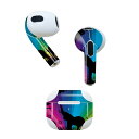 AirPods 第3世代 専用 デザインスキンシール airpods 3 用 エアポッド 3 用 第三世代(2021)対応 2枚入り 各2枚セット イヤホン カバー デコレーション アクセサリー デコシール 001049 ゾウ レインボー