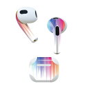 AirPods 第3世代 専用 デザインスキンシール airpods 3 用 エアポッド 3 用 第三世代(2021)対応 2枚入り 各2枚セット イヤホン カバー デコレーション アクセサリー デコシール 001161 カラフル レインボー