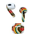 AirPods 第3世代 専用 デザインスキンシール airpods 3 用 エアポッド 3 用 第三世代(2021)対応 2枚入り 各2枚セット イヤホン カバー デコレーション アクセサリー デコシール 001215 ハート レインボー