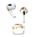 AirPods 第3世代 専用 デザインスキンシール airpods 3 用 エアポッド 3 用 第三世代(2021)対応 2枚入り 各2枚セット イヤホン カバー デコレーション アクセサリー デコシール 001286 落ち葉 秋