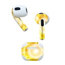 AirPods 第3世代 専用 デザインスキンシール airpods 3 用 エアポッド 3 用 第三世代(2021)対応 2枚入り 各2枚セット イヤホン カバー デコレーション アクセサリー デコシール 001360 黄色 光