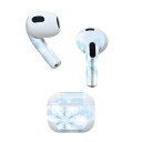 AirPods 第3世代 専用 デザインスキンシール airpods 3 用 エアポッド 3 用 第三世代(2021)対応 2枚入り 各2枚セット イヤホン カバー デコレーション アクセサリー デコシール 001504 雪 冬(2)