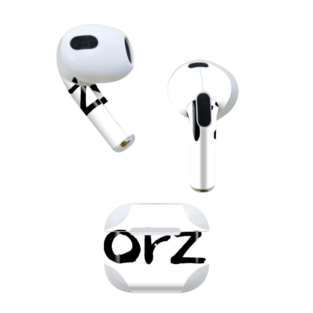AirPods 第3世代 専用 デザインスキンシール airpods 3 用 エアポッド 3 用 第三世代(2021)対応 2枚入り 各2枚セット イヤホン カバー デコレーション アクセサリー デコシール 001699 日本語・和柄 日本語 漢字
