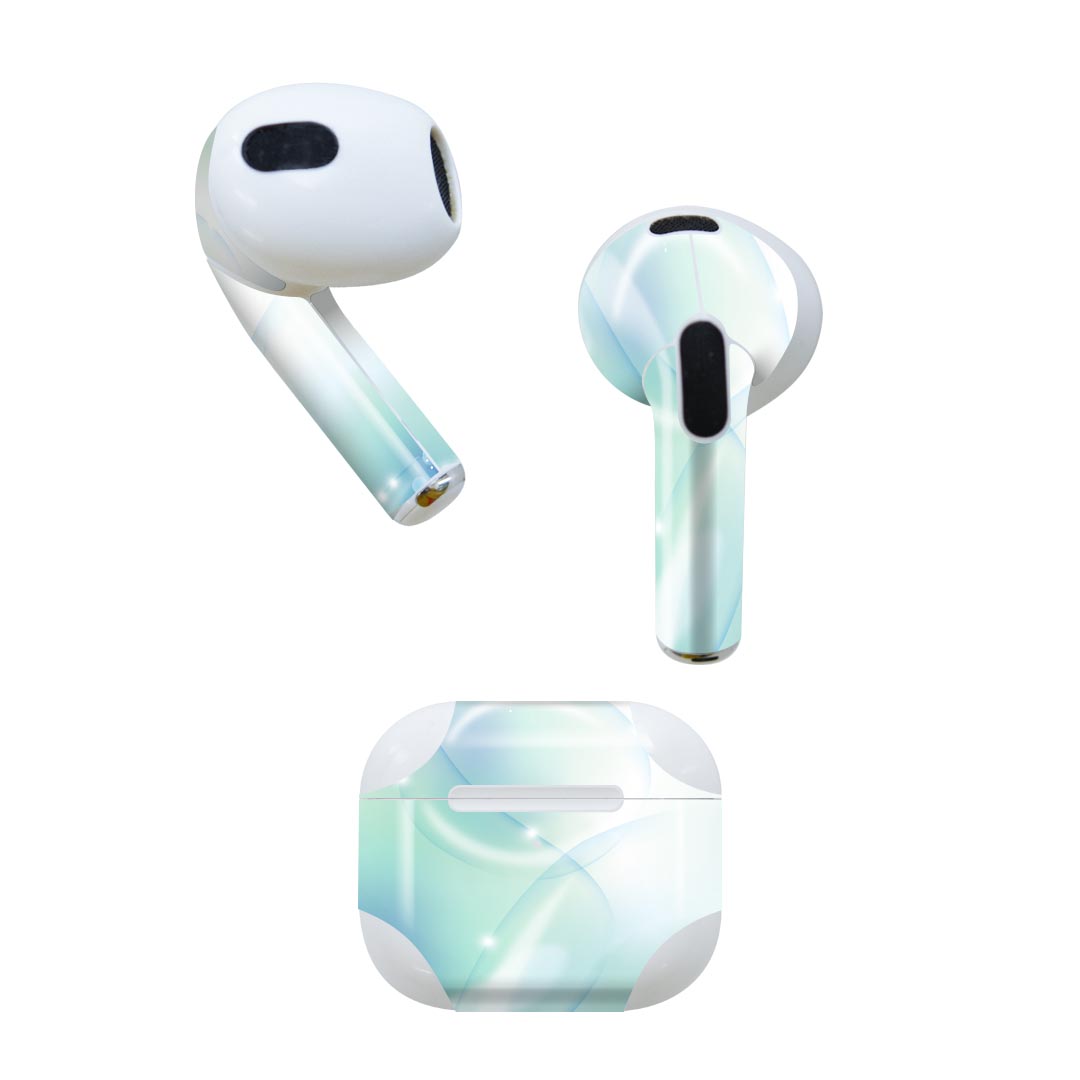 AirPods 第3世代 専用 デザインスキンシール airpods 3 用 エアポッド 3 用 第三世代（2021）対応 2枚入り 各2枚セット イヤホン カバー デコレーション アクセサリー デコシール 001732 水玉