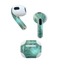 AirPods 第3世代 専用 デザインスキンシール airpods 3 用 エアポッド 3 用 第三世代(2021)対応 2枚入り 各2枚セット イヤホン カバー デコレーション アクセサリー デコシール 001808 植物 緑 シンプル(2)