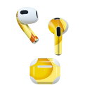 AirPods 第3世代 専用 デザインスキンシール airpods 3 用 エアポッド 3 用 第三世代(2021)対応 2枚入り 各2枚セット イヤホン カバー デコレーション アクセサリー デコシール 001891 シンプル オレンジ(2)
