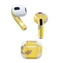 AirPods 第3世代 専用 デザインスキンシール airpods 3 用 エアポッド 3 用 第三世代(2021)対応 2枚入り 各2枚セット イヤホン カバー デコレーション アクセサリー デコシール 001893 花 黄色(2)