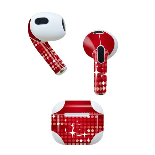 AirPods 第3世代 専用 デザインスキンシール airpods 3 用 エアポッド 3 用 第三世代(2021)対応 2枚入り 各2枚セット イヤホン カバー デコレーション アクセサリー デコシール 001933 シンプル 赤 AirPods 第3世代 専用 デザインスキンシール airpods 3 用 エアポッド 3 用 第三世代(2021)対応 2枚入り 各2枚セット イヤホン カバー デコレーション アクセサリー デコシール 001933 シンプル 赤