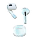 AirPods 第3世代 専用 デザインスキンシール airpods 3 用 エアポッド 3 用 第三世代（2021）対応 2枚入り 各2枚セット イヤホン カバー デコレーション アクセサリー デコシール 002145 シンプル　青