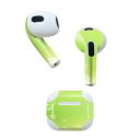 AirPods 第3世代 専用 デザインスキンシール airpods 3 用 エアポッド 3 用 第三世代(2021)対応 2枚入り 各2枚セット イヤホン カバー デコレーション アクセサリー デコシール 002167 しゃぼん玉 緑