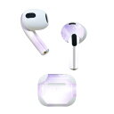 AirPods 第3世代 専用 デザインスキンシール airpods 3 用 エアポッド 3 用 第三世代(2021)対応 2枚入り 各2枚セット イヤホン カバー デコレーション アクセサリー デコシール 002170 しゃぼん玉 紫
