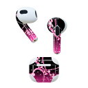 AirPods 第3世代 専用 デザインスキンシール airpods 3 用 エアポッド 3 用 第三世代(2021)対応 2枚入り 各2枚セット イヤホン カバー デコレーション アクセサリー デコシール 002511 ハート ピンク(2)