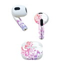 AirPods 第3世代 専用 デザインスキンシール airpods 3 用 エアポッド 3 用 第三世代(2021)対応 2枚入り 各2枚セット イヤホン カバー デコレーション アクセサリー デコシール 002515 模様 音楽 カラフル(2)
