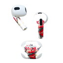 AirPods 第3世代 専用 デザインスキンシール airpods 3 用 エアポッド 3 用 第三世代(2021)対応 2枚入り 各2枚セット イヤホン カバー デコレーション アクセサリー デコシール 002516 クリスマス サンタ