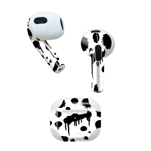 AirPods 第3世代 専用 デザインスキンシール airpods 3 用 エアポッド 3 用 第三世代(2021)対応 2枚入り 各2枚セット イヤホン カバー デコレーション アクセサリー デコシール 002786 ペイント 黒 白 AirPods 第3世代 専用 デザインスキンシール airpods 3 用 エアポッド 3 用 第三世代(2021)対応 2枚入り 各2枚セット イヤホン カバー デコレーション アクセサリー デコシール 002786 ペイント 黒 白