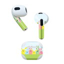 AirPods 第3世代 専用 デザインスキンシール airpods 3 用 エアポッド 3 用 第三世代(2021)対応 2枚入り 各2枚セット イヤホン カバー デコレーション アクセサリー デコシール 002868 うさぎ 動物 カラフル