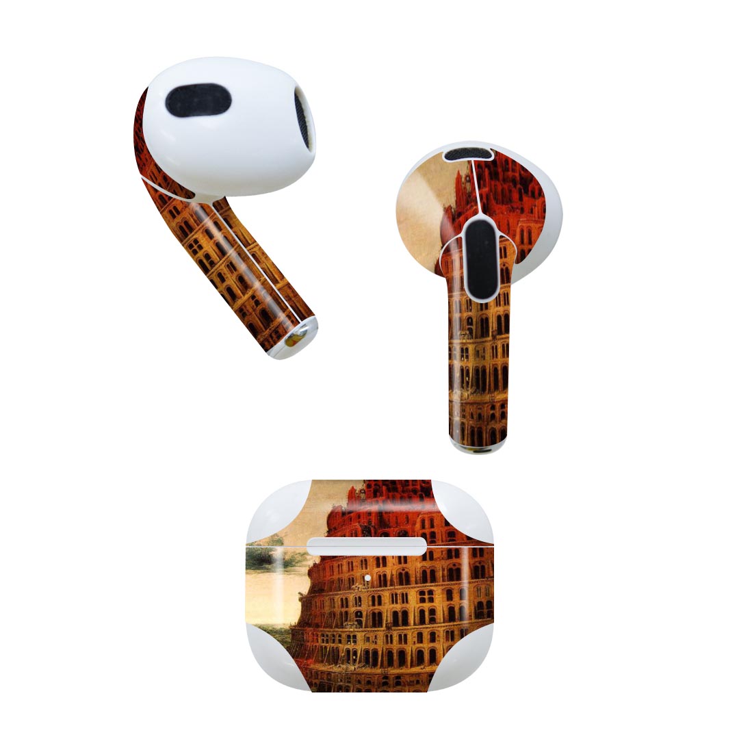 AirPods 第3世代 専用 デザインスキンシール airpods 3 用 エアポッド 3 用 第三世代（2021）対応 2枚入り 各2枚セット イヤホン カバー デコレーション アクセサリー デコシール 003211 外国　絵画　イラスト