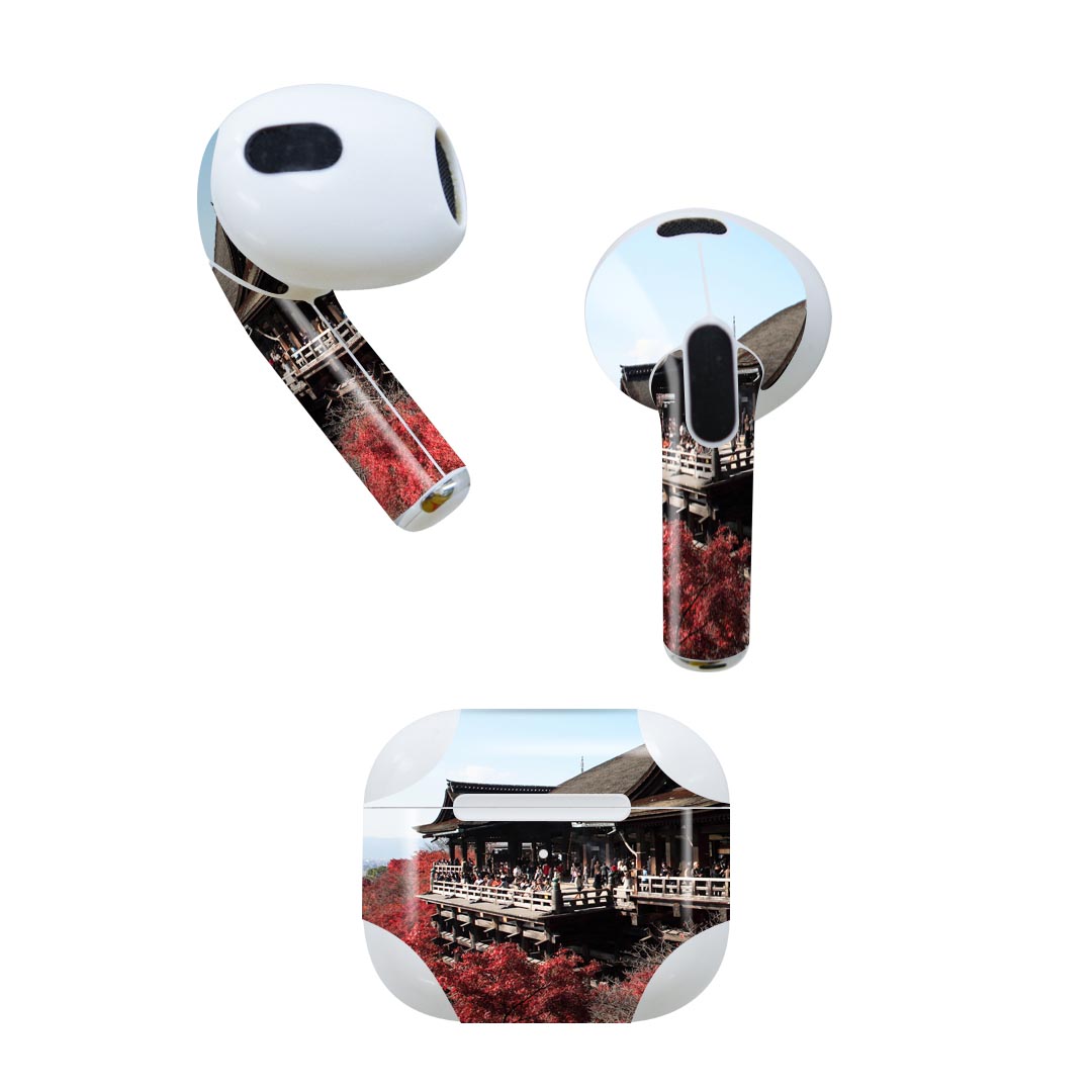 AirPods 第3世代 専用 デザインスキンシール airpods 3 用 エアポッド 3 用 第三世代（2021）対応 2枚入り 各2枚セット イヤホン カバー デコレーション アクセサリー デコシール 003271 クール 写真　景色　風景