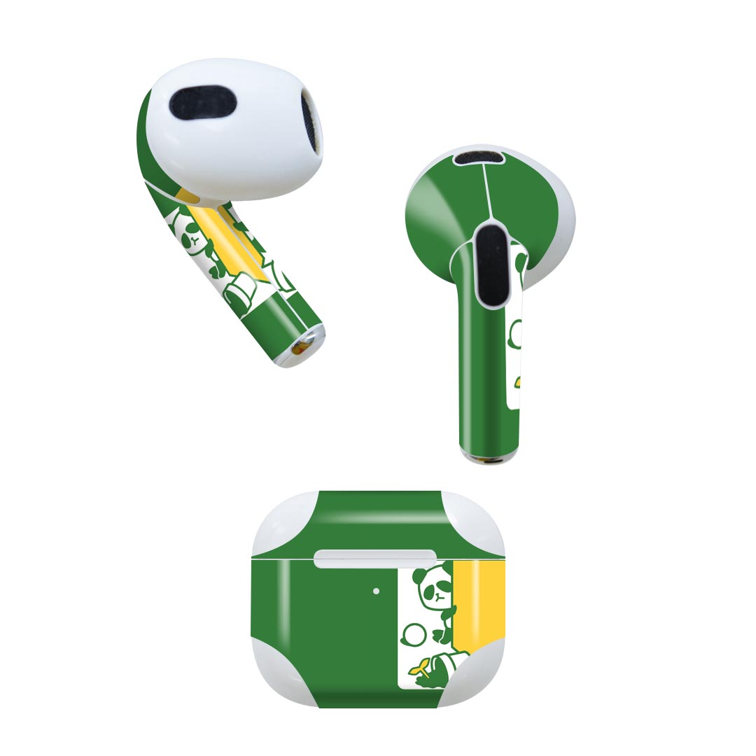 AirPods 第3世代 専用 デザインスキンシール airpods 3 用 エアポッド 3 用 第三世代(2021)対応 2枚入り 各2枚セット イヤホン カバー デコレーション アクセサリー デコシール 003458 アニマル 動物 イラスト キャラクター