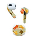 AirPods 第3世代 専用 デザインスキンシール airpods 3 用 エアポッド 3 用 第三世代(2021)対応 2枚入り 各2枚セット イヤホン カバー デコレーション アクセサリー デコシール 003724 紅葉 秋 イラスト