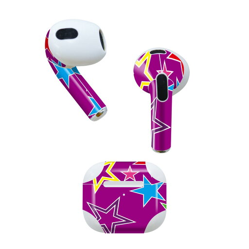 AirPods 第3世代 専用 デザインスキンシール airpods 3 用 エアポッド 3 用 第三世代(2021)対応 2枚入り 各2枚セット イヤホン カバー デコレーション アクセサリー デコシール 003901 星 カラフル 紫 AirPods 第3世代 専用 デザインスキンシール airpods 3 用 エアポッド 3 用 第三世代(2021)対応 2枚入り 各2枚セット イヤホン カバー デコレーション アクセサリー デコシール 003901 星 カラフル 紫