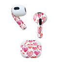 AirPods 第3世代 専用 デザインスキンシール airpods 3 用 エアポッド 3 用 第三世代(2021)対応 2枚入り 各2枚セット イヤホン カバー デコレーション アクセサリー デコシール 020613 マスクデザイン バレンタイン ハート