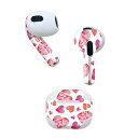 AirPods 第3世代 専用 デザインスキンシール airpods 3 用 エアポッド 3 用 第三世代(2021)対応 2枚入り 各2枚セット イヤホン カバー デコレーション アクセサリー デコシール 020614 マスクデザイン バレンタイン ハート