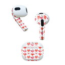 AirPods 第3世代 専用 デザインスキンシール airpods 3 用 エアポッド 3 用 第三世代(2021)対応 2枚入り 各2枚セット イヤホン カバー デコレーション アクセサリー デコシール 020617 マスクデザイン バレンタイン ハート