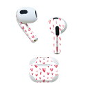 AirPods 第3世代 専用 デザインスキンシール airpods 3 用 エアポッド 3 用 第三世代(2021)対応 2枚入り 各2枚セット イヤホン カバー デコレーション アクセサリー デコシール 020622 マスクデザイン バレンタイン ハート