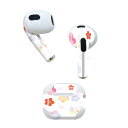 AirPods 第3世代 専用 デザインスキンシール airpods 3 用 エアポッド 3 用 第三世代(2021)対応 2枚入り 各2枚セット イヤホン カバー デコレーション アクセサリー デコシール 020664 マスクデザイン ひな祭り 梅