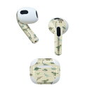 AirPods 第3世代 専用 デザインスキンシール airpods 3 用 エアポッド 3 用 第三世代(2021)対応 2枚入り 各2枚セット イヤホン カバー デコレーション アクセサリー デコシール 020766 マスクデザイン 恐竜 ダイナソー Dinosaurs(2)