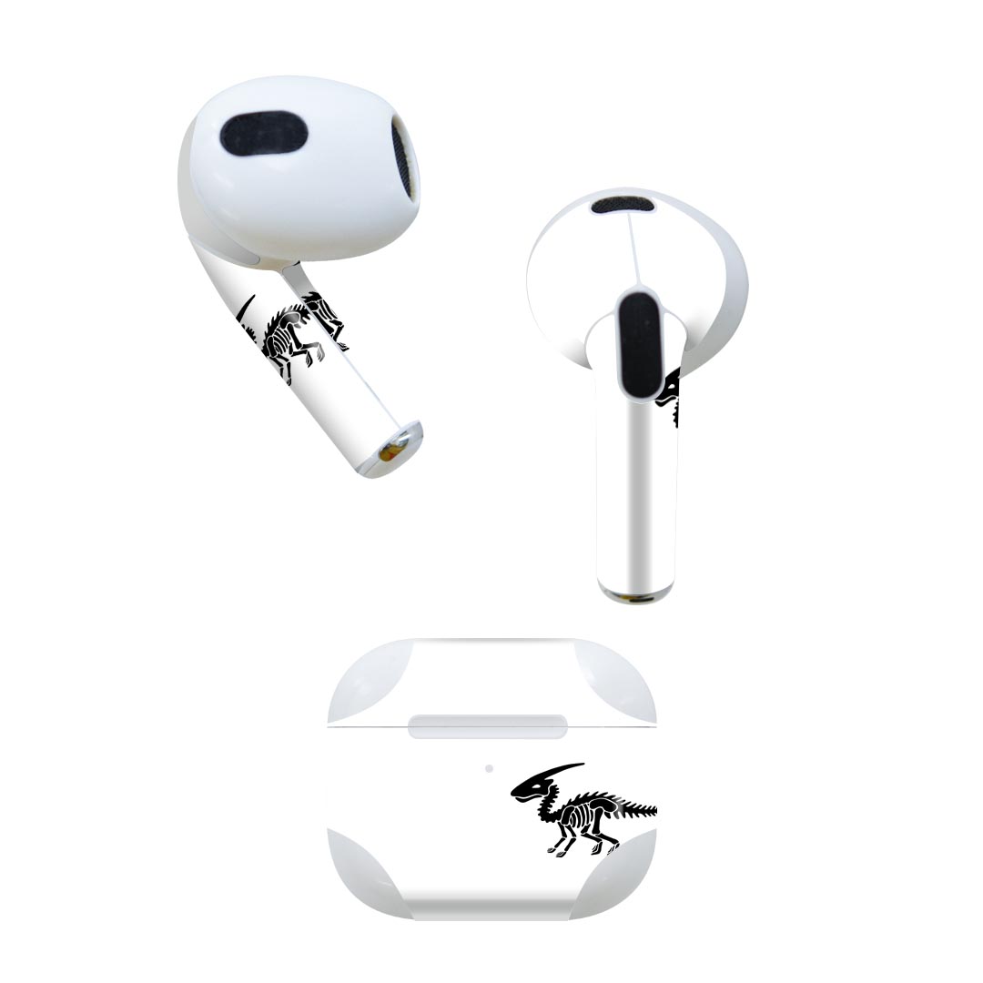 AirPods 第3世代 専用 デザインスキンシール airpods 3 用 エアポッド 3 用 第三世代（2021）対応 2枚入り 各2枚セット イヤホン カバー デコレーション アクセサリー デコシール 020775 マスクデザイン 恐竜 ダイナソー Dinosaurs