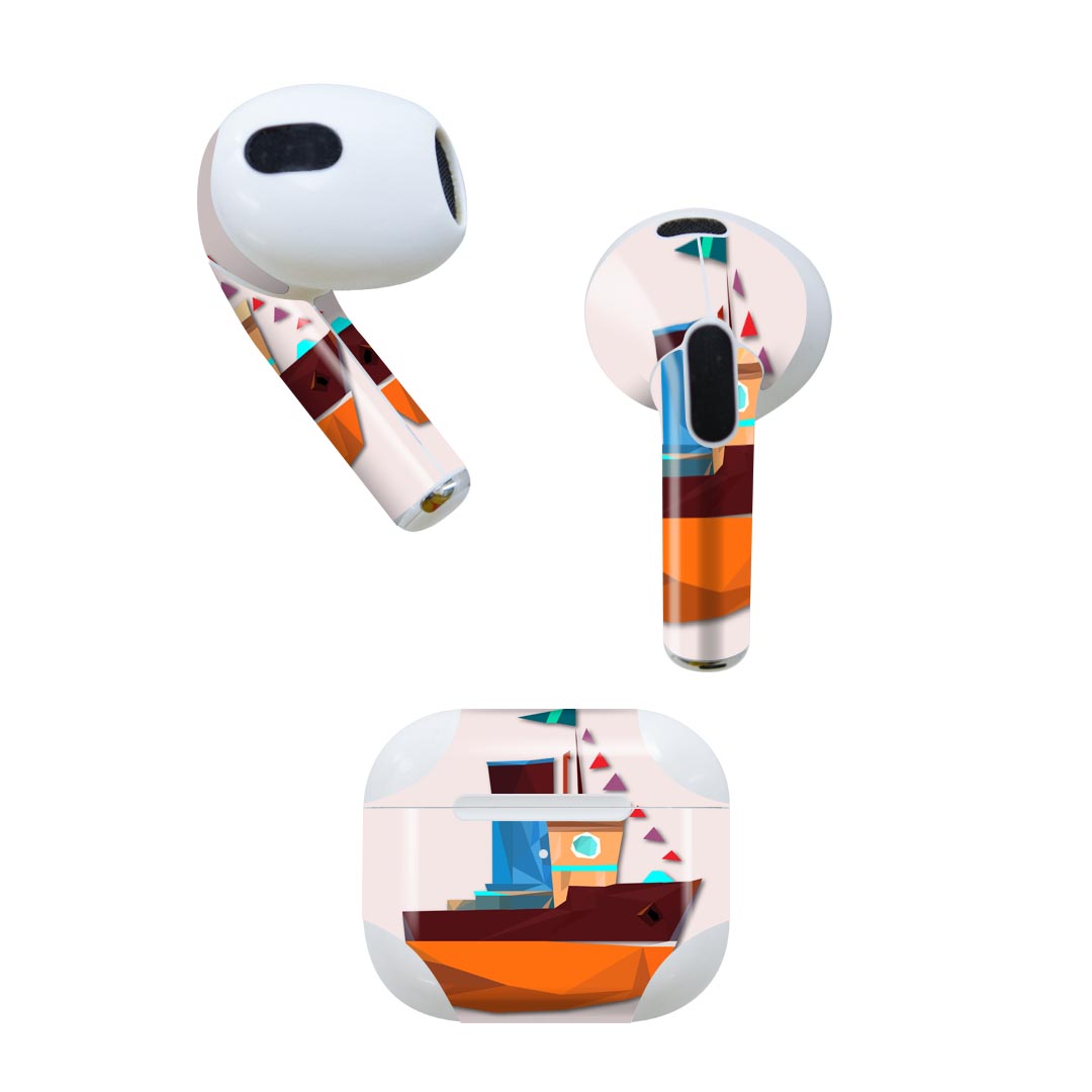 AirPods 第3世代 専用 デザインスキンシール airpods 3 用 エアポッド 3 用 第三世代（2021）対応 2枚..