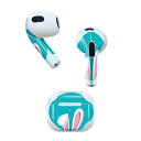 AirPods 第3世代 専用 デザインスキンシール airpods 3 用 エアポッド 3 用 第三世代(2021)対応 2枚入り 各2枚セット イヤホン カバー デコレーション アクセサリー デコシール 023243 うさぎ 耳 イラスト