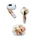 AirPods 第3世代 専用 デザインスキンシール airpods 3 用 エアポッド 3 用 第三世代(2021)対応 2枚入り 各2枚セット イヤホン カバー デコレーション アクセサリー デコシール 023457 アイスクリーム 写真 食べ物