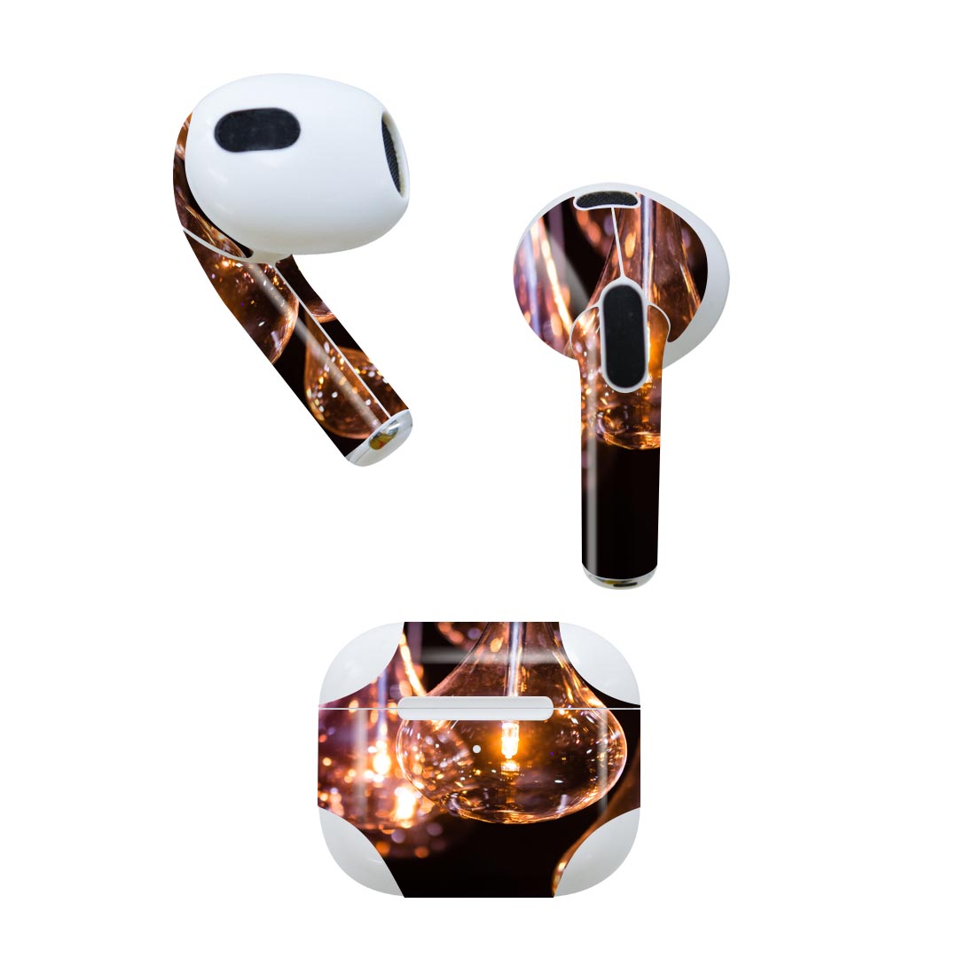 AirPods 第3世代 専用 デザインスキンシール airpods 3 用 エアポッド 3 用 第三世代(2021)対応 2枚入り 各2枚セット イヤホン カバー デコレーション アクセサリー デコシール 023519 ランプ 写真