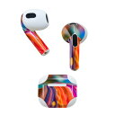 AirPods 第3世代 専用 デザインスキンシール airpods 3 用 エアポッド 3 用 第三世代(2021)対応 2枚入り 各2枚セット イヤホン カバー デコレーション アクセサリー デコシール 023592 カラフル レインボー 模様