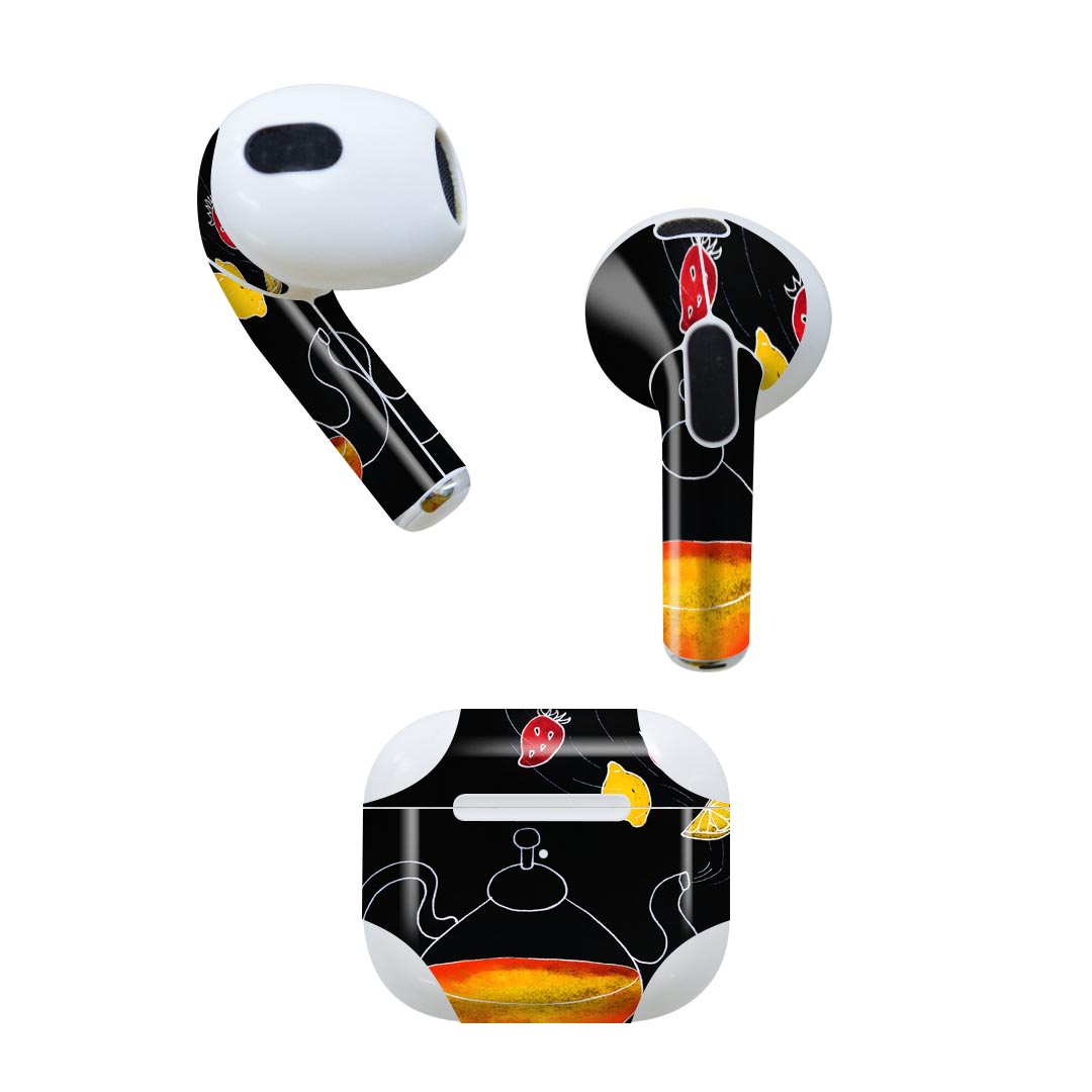 AirPods 第3世代 専用 デザインスキンシール airpods 3 用 エアポッド 3 用 第三世代（2021）対応 2枚..