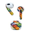 AirPods 第3世代 専用 デザインスキンシール airpods 3 用 エアポッド 3 用 第三世代（2021）対応 2枚入り 各2枚セット イヤホン カバー デコレーション アクセサリー デコシール 023890 絵具　パレット