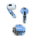 AirPods 第3世代 専用 デザインスキンシール airpods 3 用 エアポッド 3 用 第三世代(2021)対応 2枚入り 各2枚セット イヤホン カバー デコレーション アクセサリー デコシール 025759 デニム ジーンズ 空