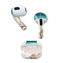 AirPods 第3世代 専用 デザインスキンシール airpods 3 用 エアポッド 3 用 第三世代(2021)対応 2枚入り 各2枚セット イヤホン カバー デコレーション アクセサリー デコシール 025951 海 ビーチ 砂浜 夏(2)