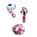 AirPods 第3世代 専用 デザインスキンシール airpods 3 用 エアポッド 3 用 第三世代(2021)対応 2枚入り 各2枚セット イヤホン カバー デコレーション アクセサリー デコシール 025976 プレゼント リボン 箱(2)