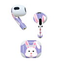 AirPods 第3世代 専用 デザインスキンシール airpods 3 用 エアポッド 3 用 第三世代(2021)対応 2枚入り 各2枚セット イヤホン カバー デコレーション アクセサリー デコシール 026237 動物 うさぎ