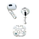 AirPods 第3世代 専用 デザインスキンシール airpods 3 用 エアポッド 3 用 第三世代(2021)対応 2枚入り 各2枚セット イヤホン カバー デコレーション アクセサリー デコシール 004010 模様 白 グレー(2)
