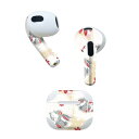 AirPods 第3世代 専用 デザインスキンシール airpods 3 用 エアポッド 3 用 第三世代(2021)対応 2枚入り 各2枚セット イヤホン カバー デコレーション アクセサリー デコシール 004195 花 うさぎ キャラクター