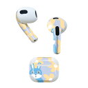 AirPods 第3世代 専用 デザインスキンシール airpods 3 用 エアポッド 3 用 第三世代(2021)対応 2枚入り 各2枚セット イヤホン カバー デコレーション アクセサリー デコシール 004269 うさぎ 動物 花