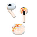 AirPods 第3世代 専用 デザインスキンシール airpods 3 用 エアポッド 3 用 第三世代(2021)対応 2枚入り 各2枚セット イヤホン カバー デコレーション アクセサリー デコシール 004608 紅葉 秋 シンプル